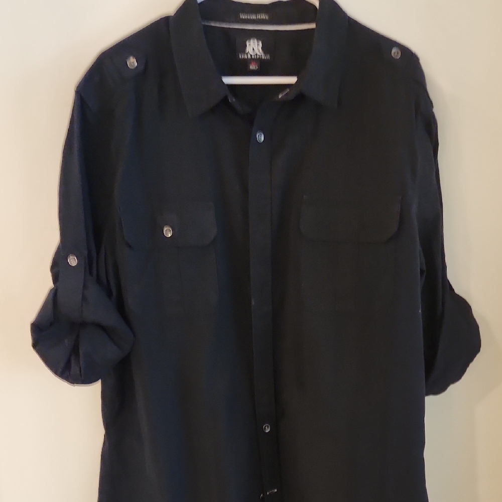 Rock & Republic Black Casual Button Down Shirt
